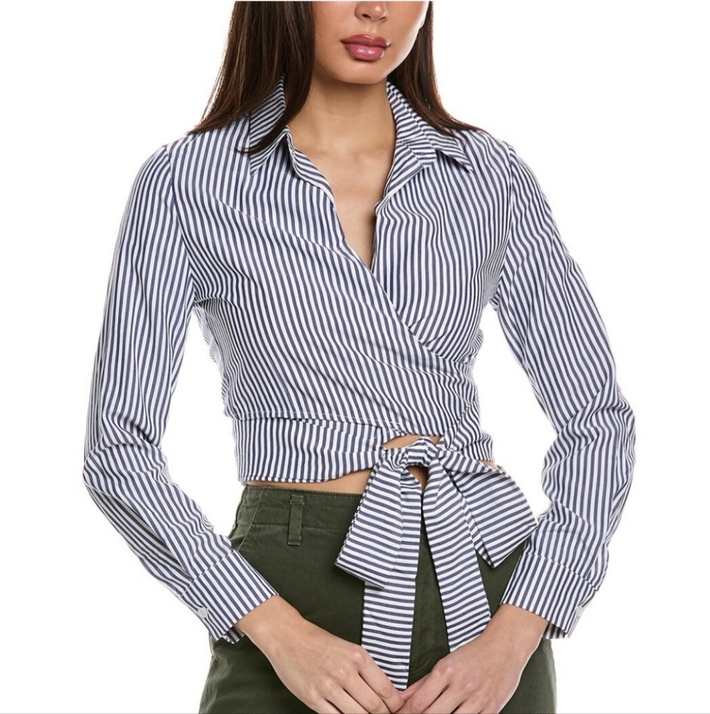 Madison Miles Cropped Wrap Top
